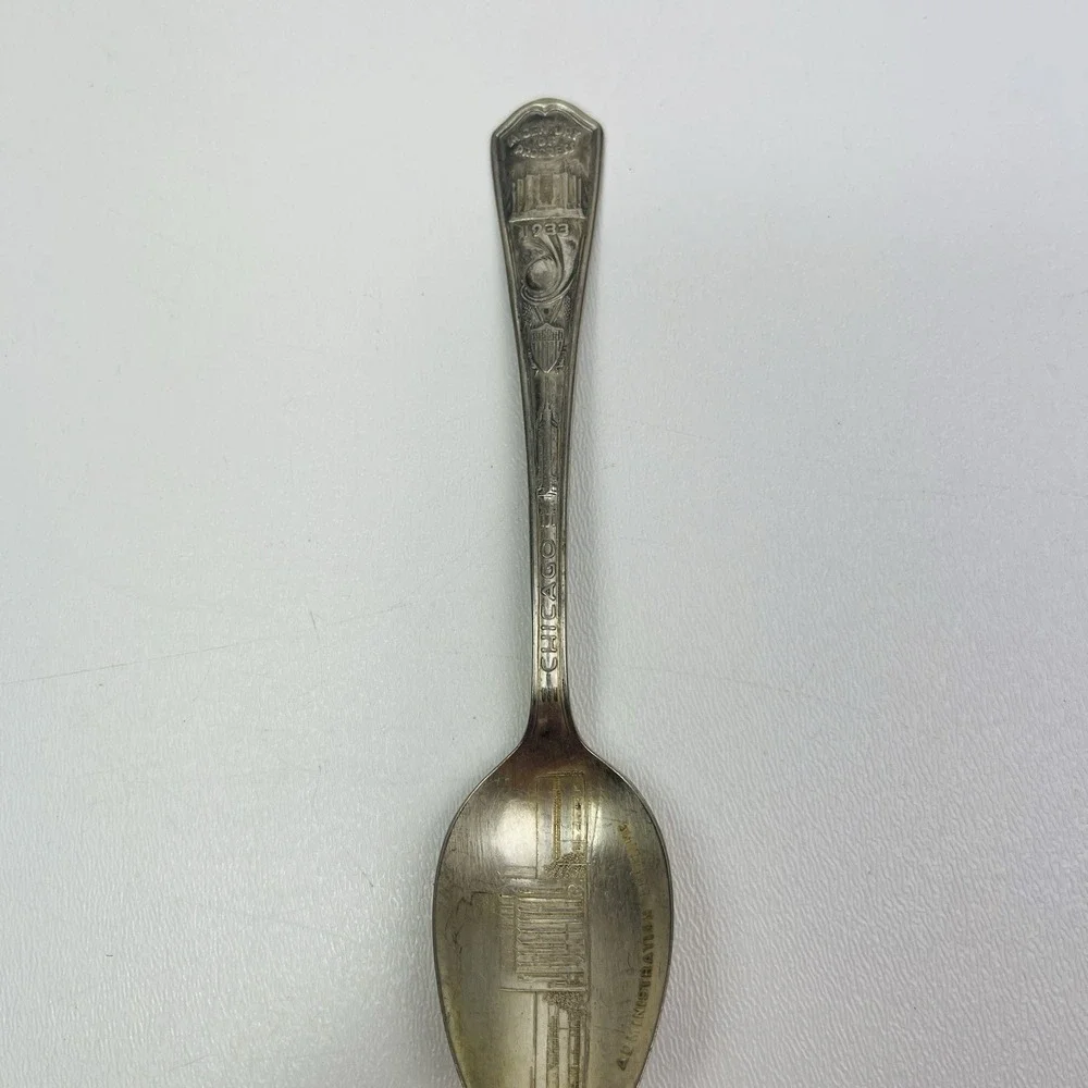 1933 Chicago Administration Building Vintage Souvenir Spoon Collectible